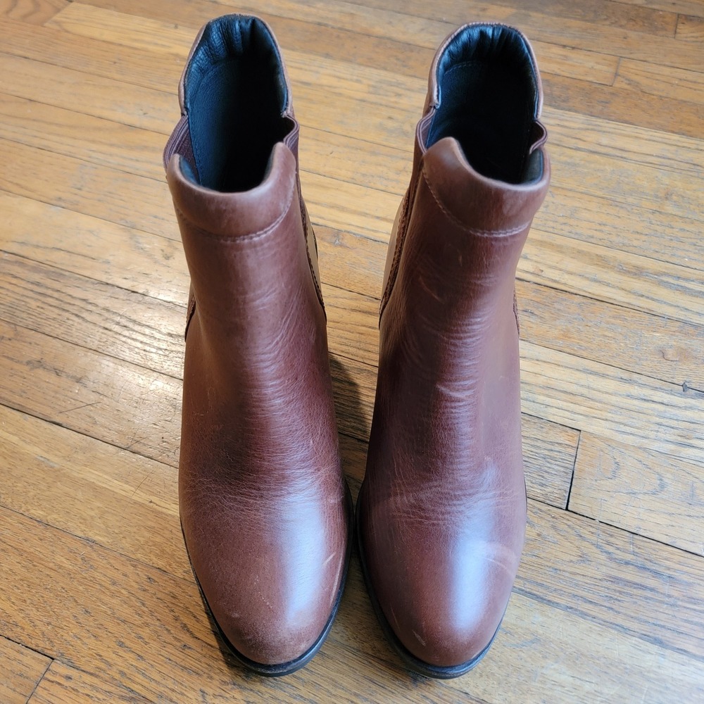 Sorel After Hours Chelsea Wedge Brown‎ Leather Boot Women's Size 9.5